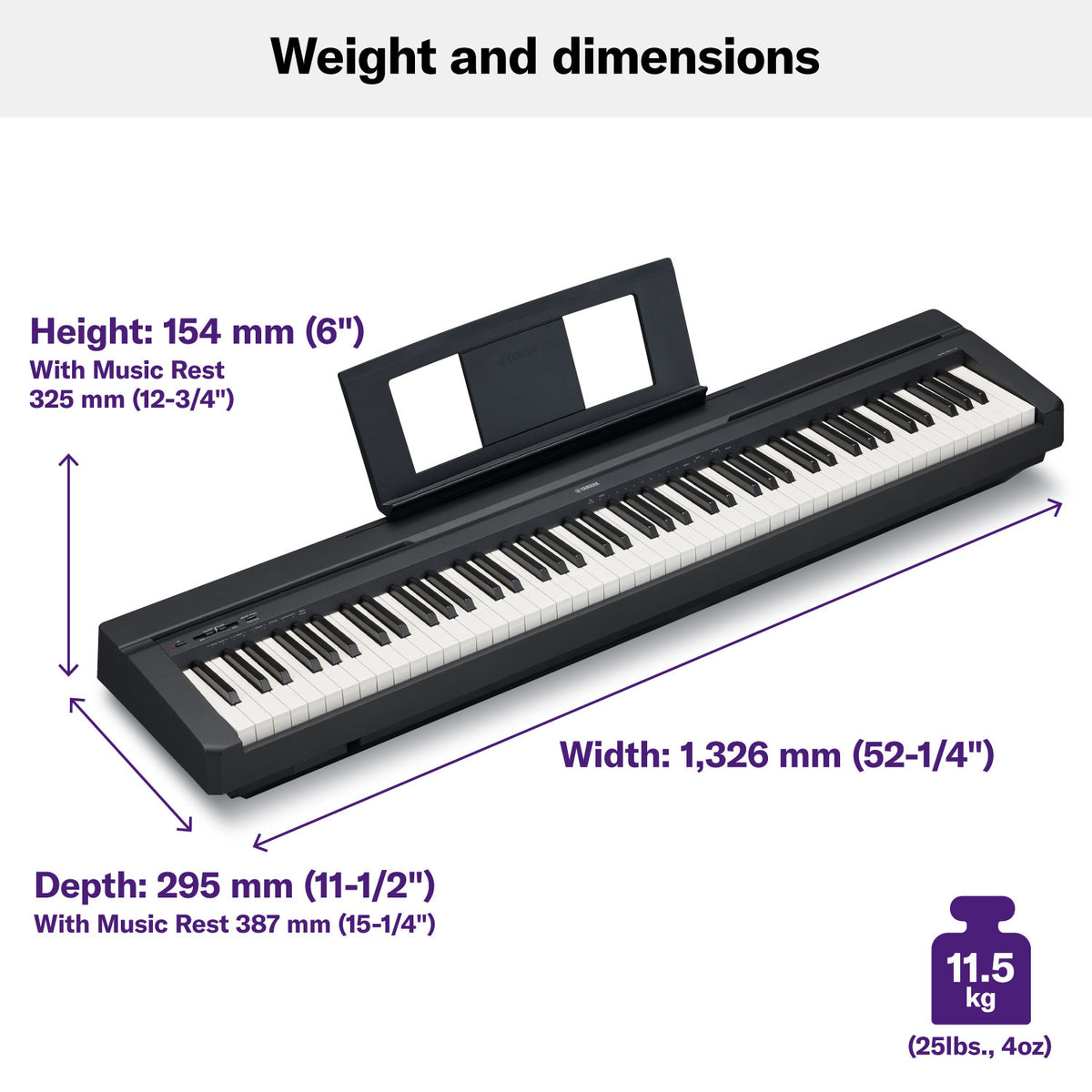 Yamaha P45B 88 Graded Hammer Action